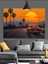 Gün Batımı Klasik Araba Dekoratif Kanvas - Mdf Ahşap Tablo 3