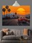 Gün Batımı Klasik Araba Dekoratif Kanvas - Mdf Ahşap Tablo 4