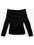 Slim Fit Drape Detaylı Uzun Kollu Omzu Açık Tişört 1