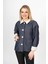 Bırdıe Peluş Yakalı Denim Kaban 2633 2