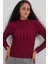 Kadın Bdart Dokulu Slim Fit Dik Yaka Bluz Bordo Kırmızı 3