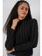 Kadın Bdart Dokulu Slim Fit Dik Yaka Bluz Siyah 1