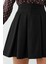 Kadın Fermuarlı Pileli Mini Etek Siyah 4