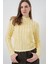 Kadın Bdart Dokulu Slim Fit Dik Yaka Bluz Kehribar Sarısı 1