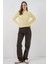 Kadın Bdart Dokulu Slim Fit Dik Yaka Bluz Kehribar Sarısı 2