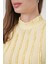Kadın Bdart Dokulu Slim Fit Dik Yaka Bluz Kehribar Sarısı 5