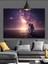 Yıldızlar Altında Astronot ve Çiçek Dekoratif Kanvas - Mdf Ahşap Tablo 2