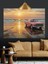 Pembe Klasik Araba Plaj Dekoratif Kanvas - Mdf Ahşap Tablo 4