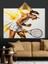 Tenis Oynayan Kadın Sporcu Dekoratif Kanvas - Mdf Ahşap Tablo 3