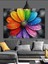 Gökkuşağı Rengi Çiçek Soyut Dekoratif Kanvas - Mdf Ahşap Tablo 2