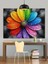 Gökkuşağı Rengi Çiçek Soyut Dekoratif Kanvas - Mdf Ahşap Tablo 4