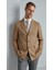 Erkek Camel Regularfıt / Rahat Kalıp Ceket Yaka Kaban 1