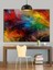 Canlı Renklerde Soyut Fırça Darbesi Dekoratif Kanvas - Mdf Ahşap Tablo 1