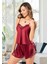 Dantel Detaylı Şortu Yırtmaçlı Saten Pijama Takım 1