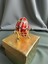 Faberge Tarzı Dekoratif Yumurta Mücevher Kutusu, Kırmızı Mineli, Kristal Taşlı, Altın Kaplama Stand, Hediye Kutulu 5