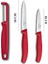 Çelik Kesme Tahstası ve Victorinox Kırmızı Düz Soyma Bıçağı 8 cm - 10 cm ve Domates Sebze Soyacağı 3lü Set 3
