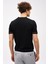 Siyah Standart Fit Dar Kalıp Bisiklet Yaka Düz Kısa Kollu Triko Tişört 6