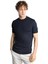 Lacivert Standart Fit Dar Kalıp Bisiklet Yaka Düz Kısa Kollu Triko Tişört 1