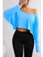 Kadın Düşük Omuz Kayık Yaka Oversize Uzun Kollu Crop T-Shirt 1