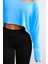 Kadın Düşük Omuz Kayık Yaka Oversize Uzun Kollu Crop T-Shirt 3