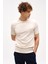 Krem Standart Fit Dar Kalıp Bisiklet Yaka Düz Kısa Kollu Triko Tişört 4