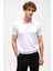 Beyaz Slim Fit Dar Kalıp Polo Yaka Düz Kısa Kollu Triko Tişört 1