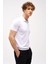 Beyaz Slim Fit Dar Kalıp Polo Yaka Düz Kısa Kollu Triko Tişört 2