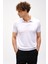 Beyaz Slim Fit Dar Kalıp Polo Yaka Düz Kısa Kollu Triko Tişört 3