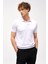 Beyaz Slim Fit Dar Kalıp Polo Yaka Düz Kısa Kollu Triko Tişört 4