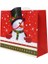 Yılbaşı Temalı Kardan Adam Desenli Hediye Çantası – Kırmızı 35X28X12 CM 2