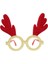 Yılbaşı Kırmızı Geyik Boynuzlu Parti Gözlüğü – Altın Simli Kostüm Aksesuarı 2