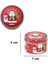 Yılbaşı Temalı Mini Yuvarlak Teneke Kutu Noel Baba Desenli Kırmızı 5 cm 2