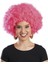 Pembe Renk Kıvırcık Afro Bonus Parti Peruğu 1