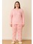 Kadın 0110 Büyük Beden Raporlu Kalın Kışlık Pijama Takımı Pembe 1