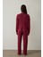 Bordo Kuromi Baskılı Uzun Kollu Pijama Takımı 4