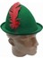 Peter Pan Şapkası Yeşil Renk Kırmızı Tüylü 2