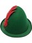 Peter Pan Şapkası Yeşil Renk Kırmızı Tüylü 3