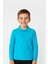Çocuk Unisex Uzun Kollu Polo Yaka Tshirt Turkuaz Okul 10-13 Yaş 1