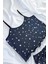 Yıldız Desenli Lacivert Şortlu Pijama Takımı 4