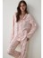 Açık Pembe Ellie Çiçekli Gömlek Yaka Uzun Kol Pijama Takımı 1