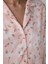 Açık Pembe Ellie Çiçekli Gömlek Yaka Uzun Kol Pijama Takımı 3