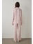 Açık Pembe Ellie Çiçekli Gömlek Yaka Uzun Kol Pijama Takımı 4