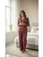 Kalp Desenli Önden Düğmeli Polar Pijama Takımı 1