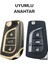 Toyota Yaris Corolla Auris Hilux Verso Avensis Ch-R Sustalı Nano Anahtar Kılıfı 3 Buton Gold-Siyah 2