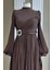 Hira Abiye Elbise Koyu Kahve 2