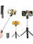 Tripod Selfie Çubuğu Bluetooth Kumandalı Kablosuz LED Işıklı 4