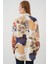 Kadın Bdart Oversize Çiçek Desenli Düğmeli Gömlek Lacivert 6