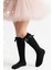 Kız Çocuk Fiyonk Detaylı Diz Altı Çorap / Siyah 2