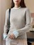 Kadın Uzun Kollu Fırfırlı Yakalı Triko Krem Bluz 1