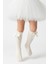 Kız Çocuk Fiyonk Detaylı Diz Altı Çorap / Ekru 1